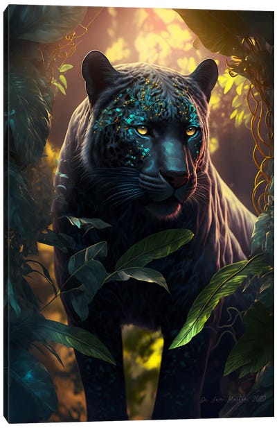 Afrofuturist Spirit Animal Black Panther I Canvas Art Print - Digital Wild Art