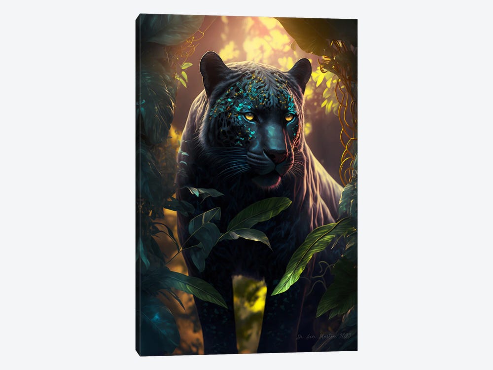 Afrofuturist Spirit Animal Black Panther I by Digital Wild Art 1-piece Canvas Art Print