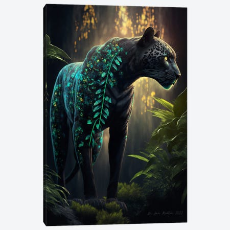 Afrofuturist Spirit Animal Black Panther II Canvas Print #DGW54} by Digital Wild Art Canvas Print