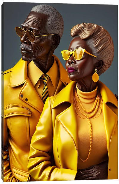 Dynamic Black Love Elders I Canvas Art Print - Digital Wild Art