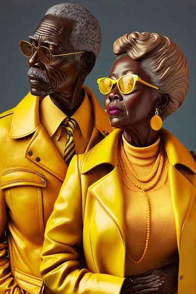 Romantic Bedroom (Couples): Dynamic Black Love Elders I by Digital Wild Art