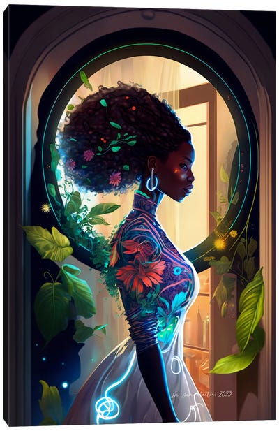 Time Travelling Botanist I Canvas Art Print - Afrofuturism