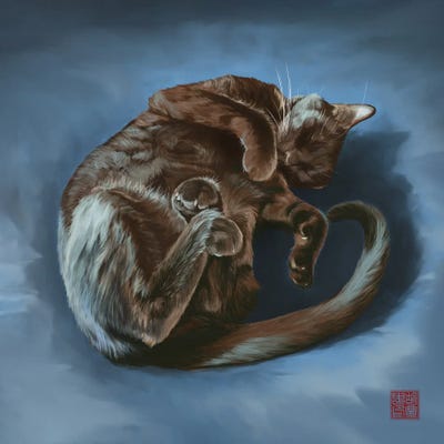 Curled And Comfy by Dingzhong Hu art print