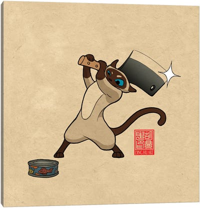 Cat Chop Canvas Art Print - Dingzhong Hu