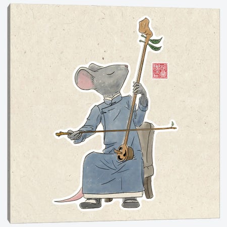 Mouse With Erhu Canvas Print #DGZ19} by Dingzhong Hu Art Print