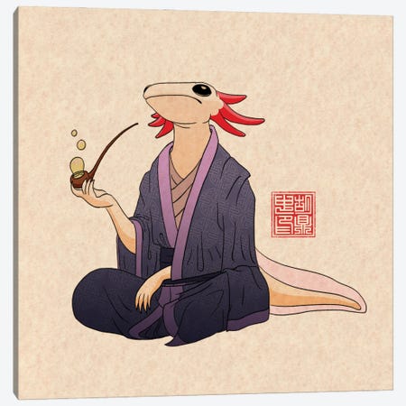 To Be A Philosopher, One Must Axolotl Questions Canvas Print #DGZ21} by Dingzhong Hu Canvas Art