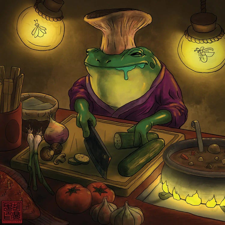 Frog Chef by Dingzhong Hu wall art