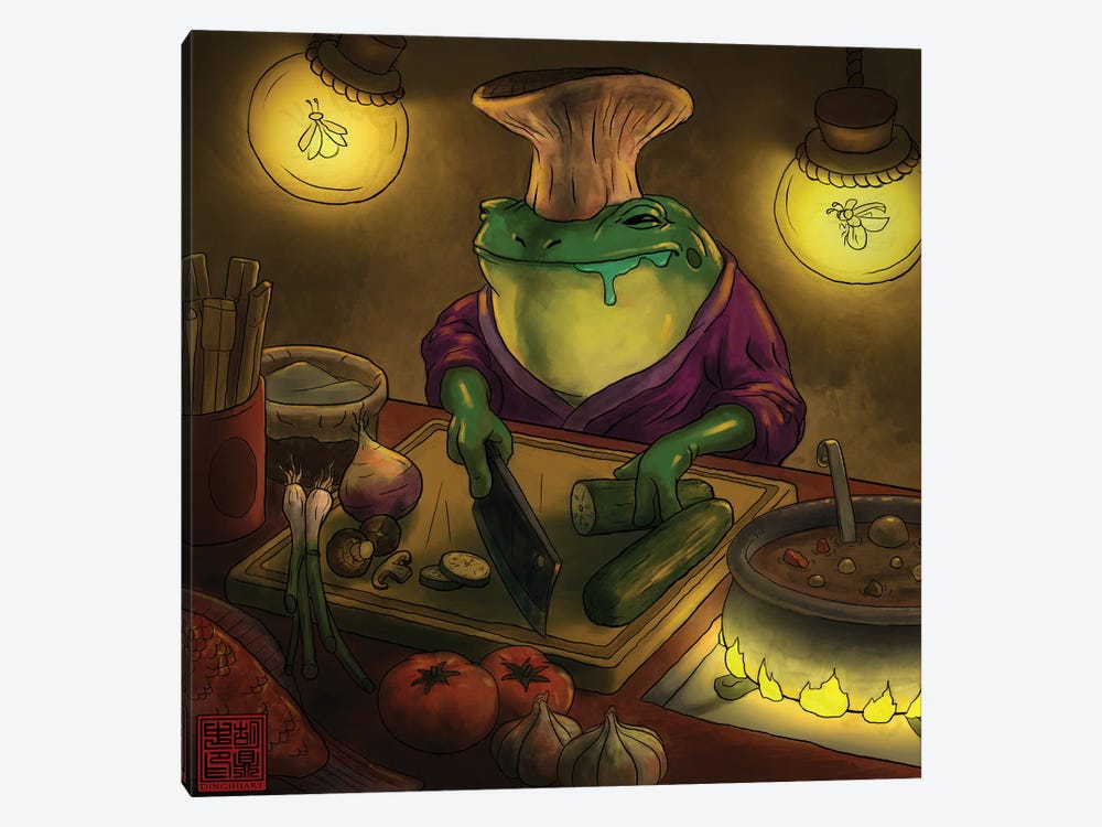 Frog Chef by Dingzhong Hu 1-piece Canvas Print