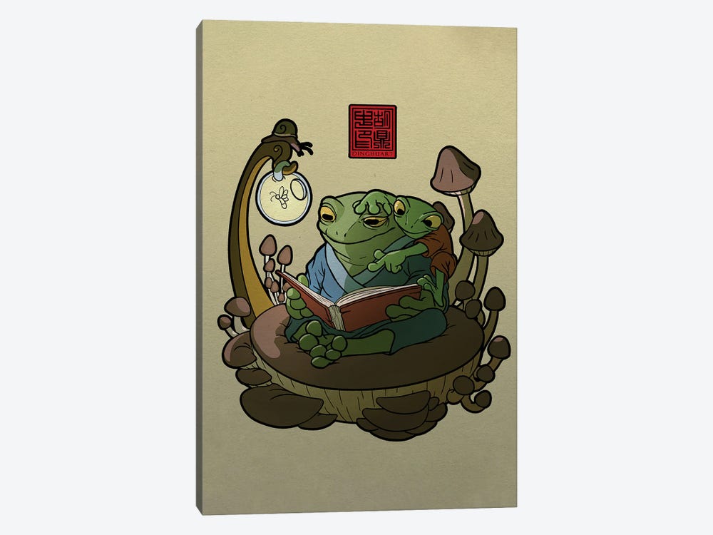 Froggy Storytime by Dingzhong Hu 1-piece Canvas Art