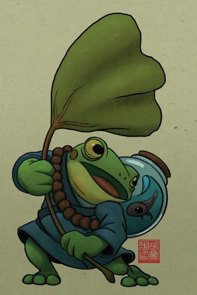 Frogs: Frog In A Storm by Dingzhong Hu