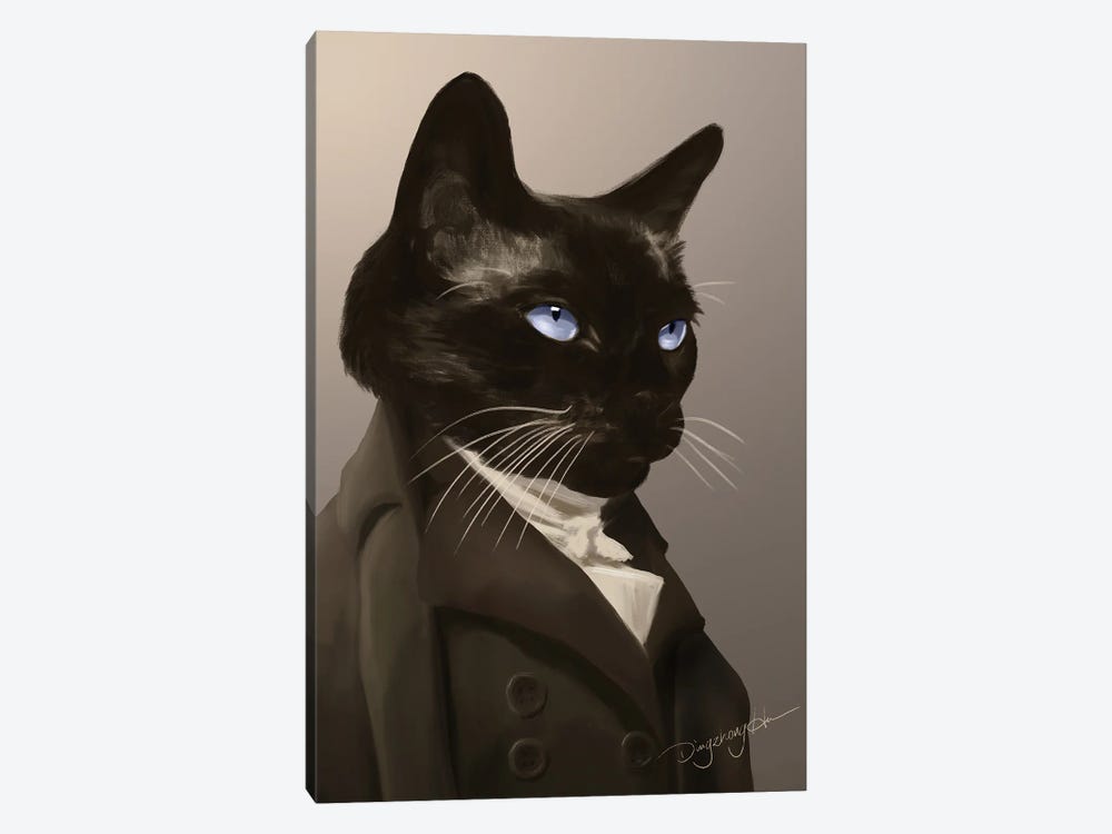 Suave Chocolate-Point Siamese by Dingzhong Hu 1-piece Canvas Art Print