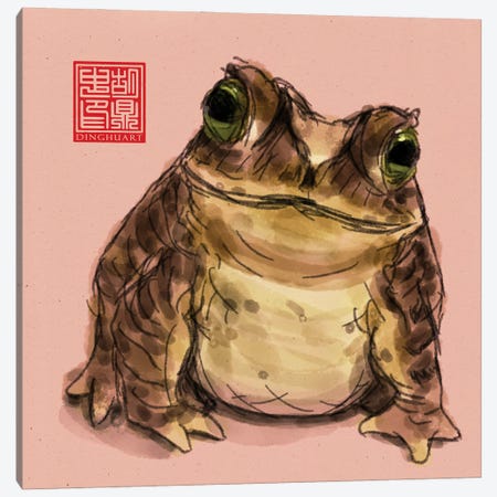Cute Toad Canvas Print #DGZ34} by Dingzhong Hu Canvas Wall Art