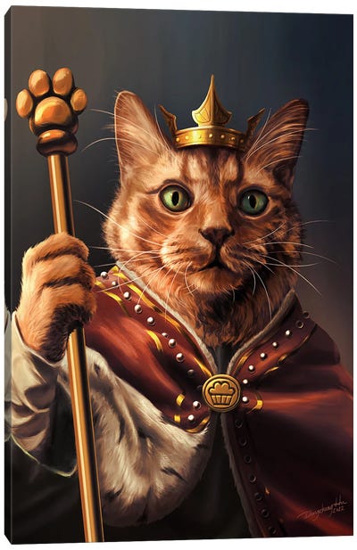 King Xerox Canvas Art Print - Orange Cat Art