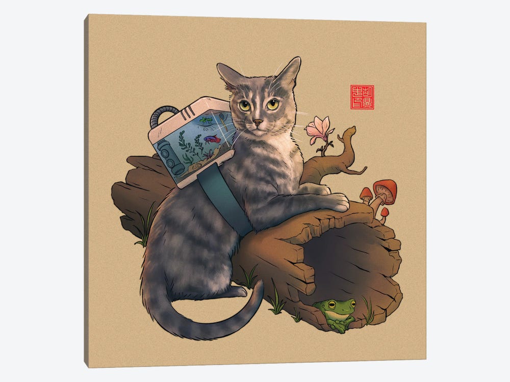 Adventure Cat by Dingzhong Hu 1-piece Canvas Artwork