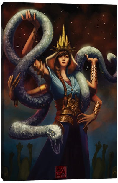 The Serpent Queen Canvas Art Print - Snake Art
