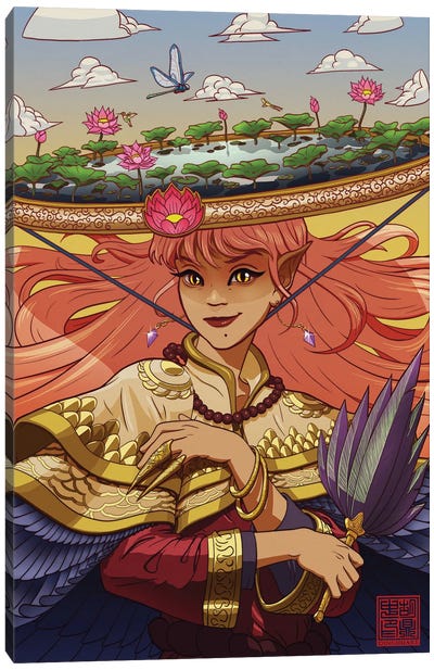 Sovereign Of The Fae Canvas Art Print - Dingzhong Hu