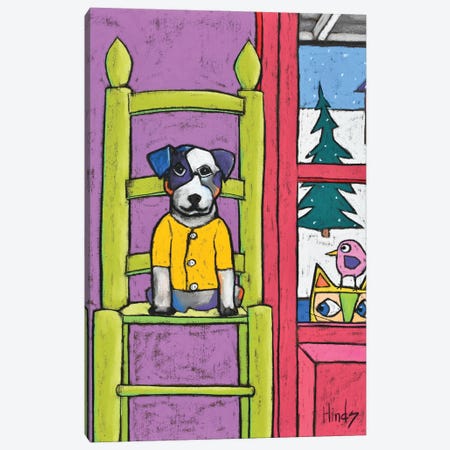 Dog In The Chair Canvas Print #DHD109} by David Hinds Canvas Artwork