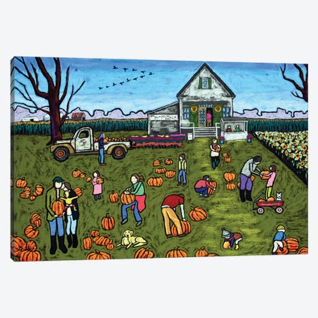 The Great Pumpkin Hunt Canvas Print #DHD10} by David Hinds Canvas Print