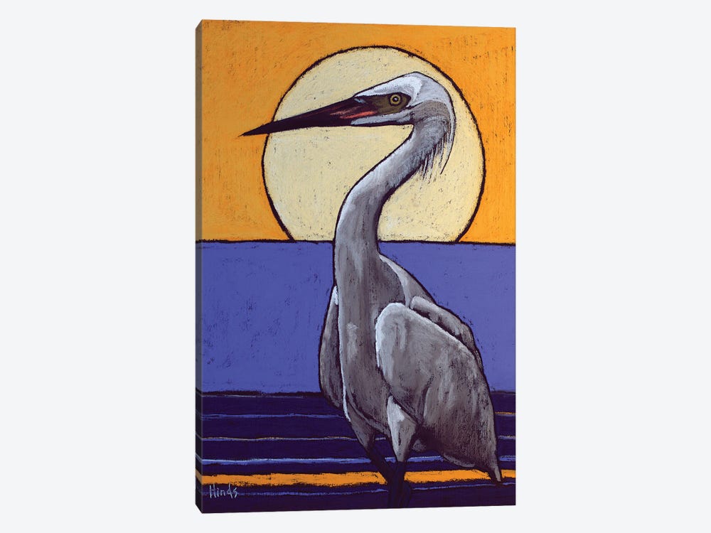 Great White Egret At Sunset by David Hinds 1-piece Art Print