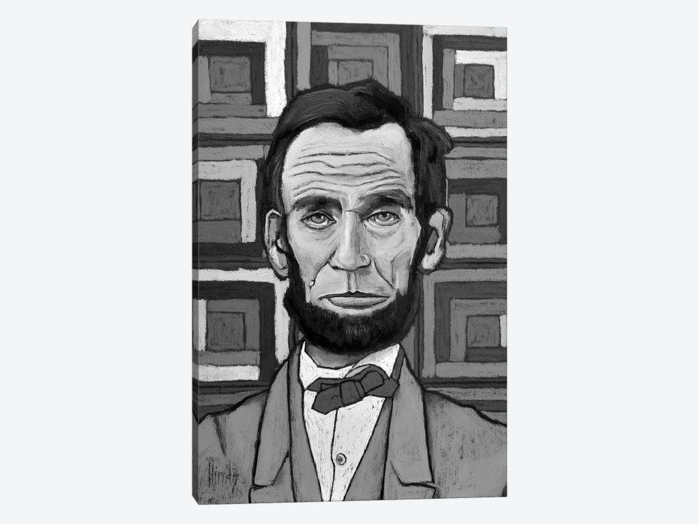 Patchwork Lincoln Black And White by David Hinds 1-piece Canvas Art