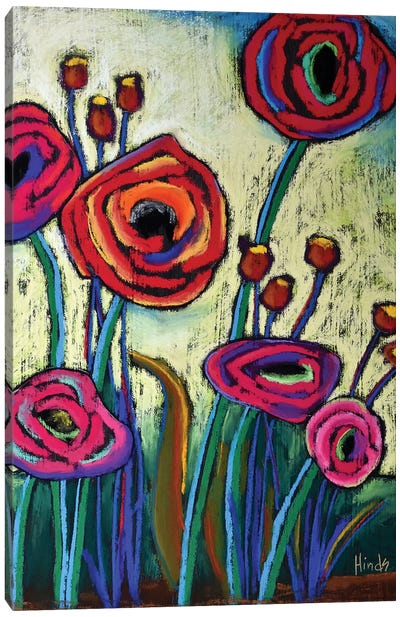 Poppies Canvas Art Print - David Hinds