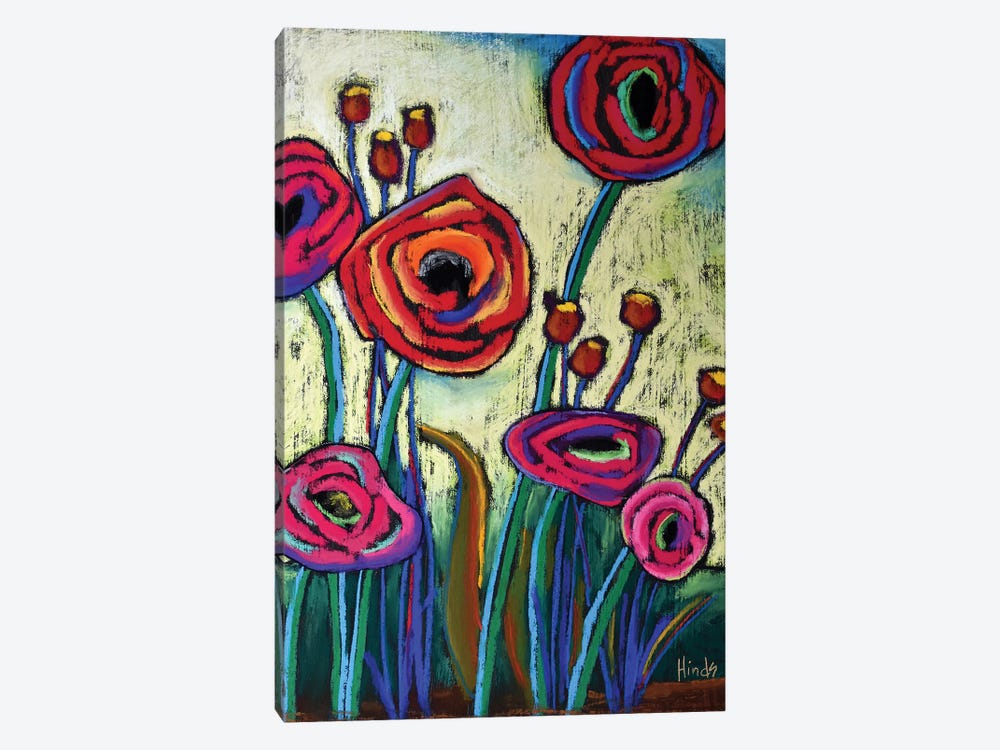 Poppies by David Hinds 1-piece Canvas Print