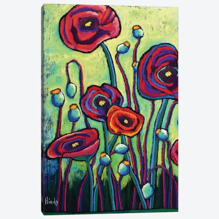 Poppies II Canvas Print #DHD137} by David Hinds Canvas Wall Art