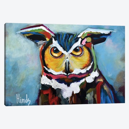 Mr Owl Canvas Print #DHD13} by David Hinds Art Print