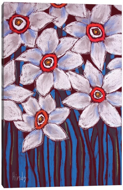 White Flowers Canvas Art Print - David Hinds