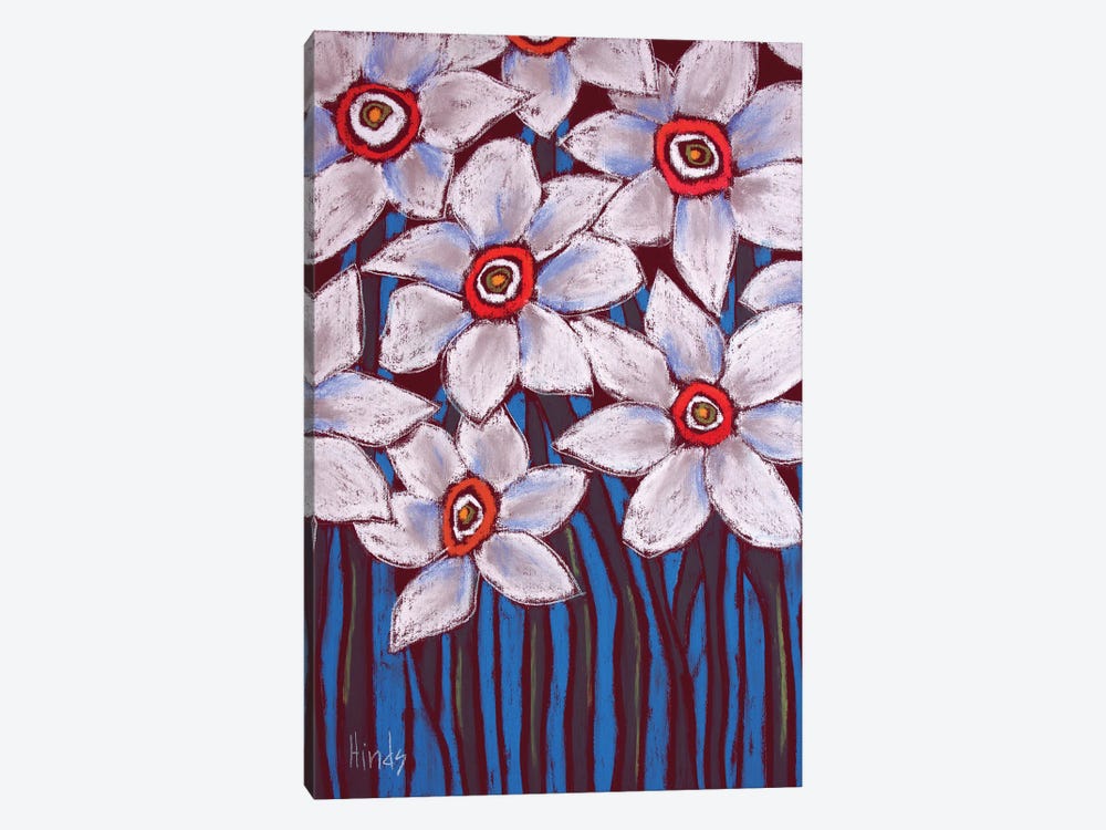 White Flowers by David Hinds 1-piece Canvas Artwork