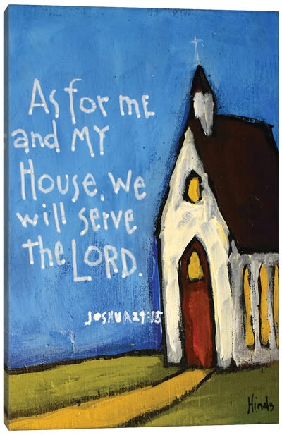 Primitive Little Church Canvas Art Print - Bible Verse Art