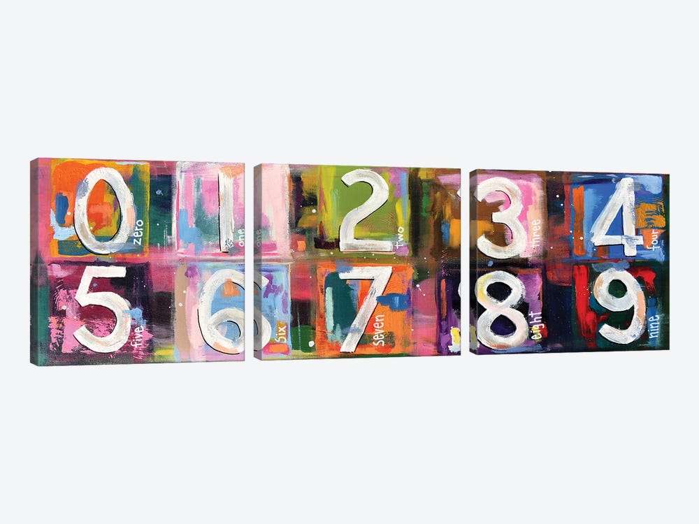 Abstract Numbers by David Hinds 3-piece Art Print