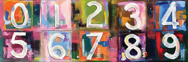 Kids Educational Art: Abstract Numbers by David Hinds