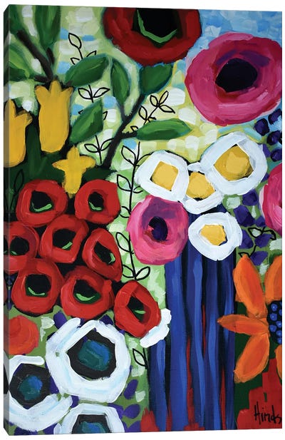 Abstract Flower Garden Canvas Art Print - David Hinds