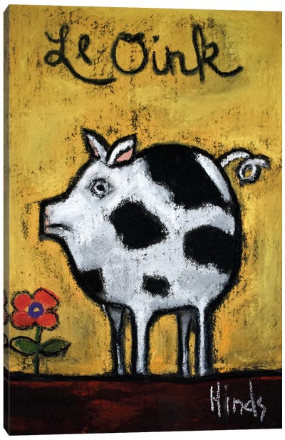 Le Oink Canvas Art Print - Yellow Art