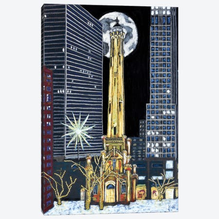 Chicago Water Tower Canvas Print #DHD167} by David Hinds Canvas Art Print