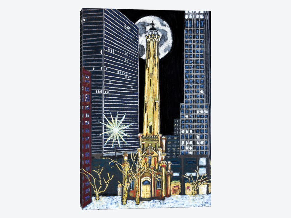 Chicago Water Tower by David Hinds 1-piece Canvas Print