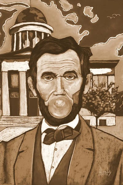 American Décor: Bubble Gum Lincoln - Sepia by David Hinds