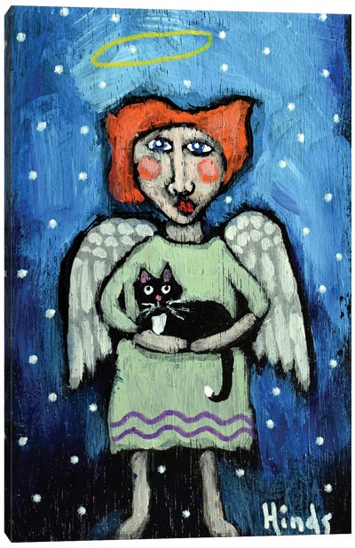 Guardian Angel - X Canvas Art Print - Tuxedo Cat Art