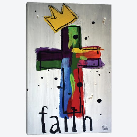Faith Cross Canvas Print #DHD178} by David Hinds Canvas Art Print
