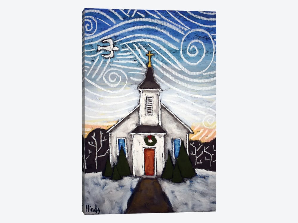 Winter Scene Church II by David Hinds 1-piece Canvas Wall Art