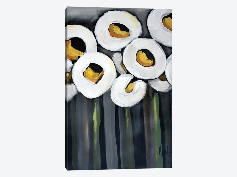 White Poppies by David Hinds 1-piece Canvas Art Print