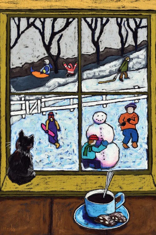 Winter Scene Of Children Playing by David Hinds wall art