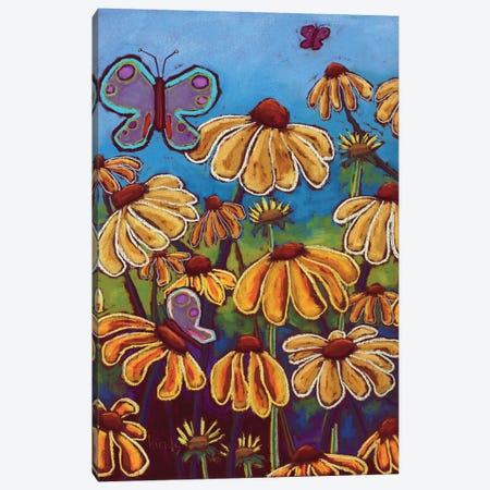 Yellow Coneflowers Canvas Print #DHD196} by David Hinds Canvas Art
