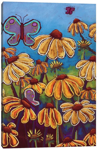 Yellow Coneflowers Canvas Art Print - David Hinds