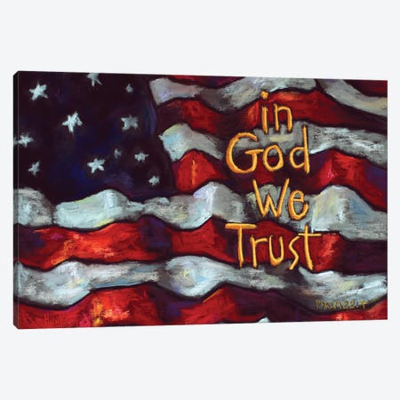 American Flag - In God We Trust Canvas Print #DHD1} by David Hinds Canvas Art