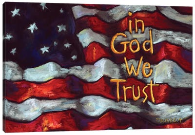 American Flag - In God We Trust Canvas Art Print - Flag Art