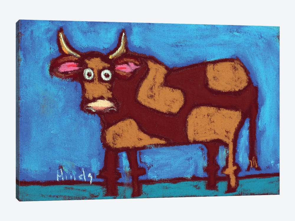 Brown Cow by David Hinds 1-piece Canvas Art Print