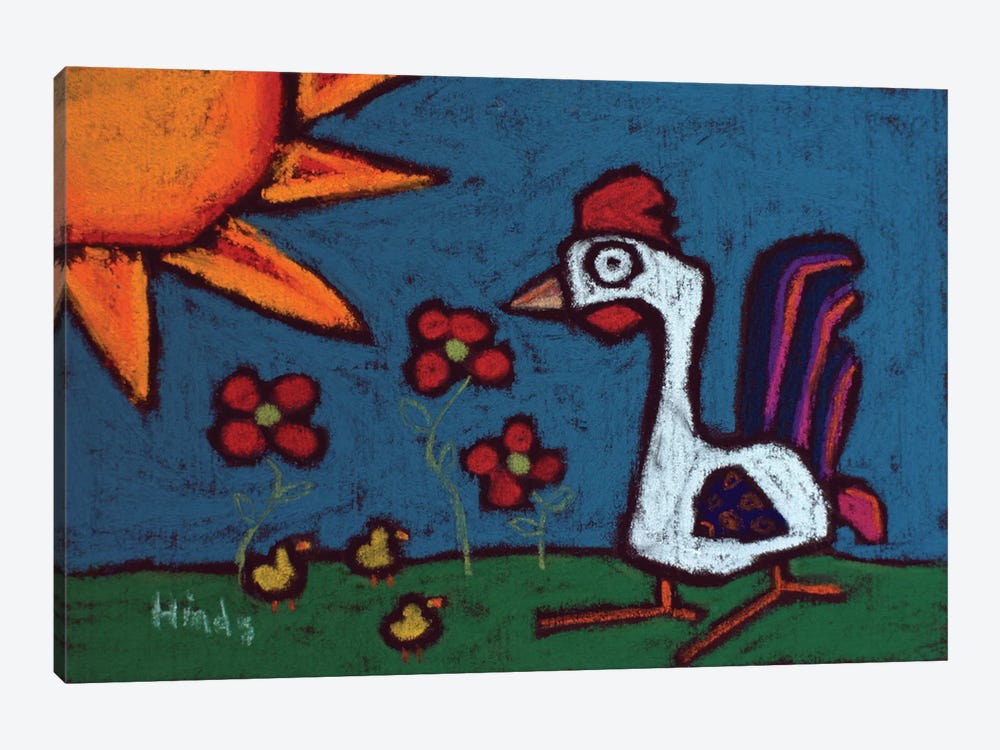 Chicken And Chics by David Hinds 1-piece Canvas Art