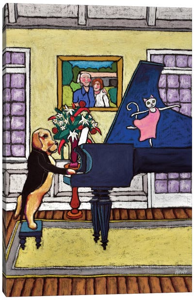 Playin For George Canvas Art Print - Piano Art